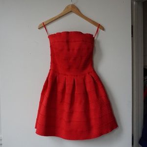 Strapless Red Cocktail Dress